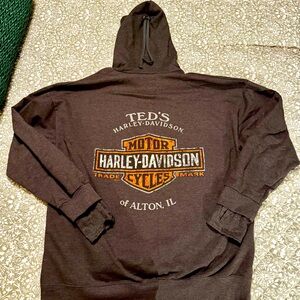 Harley-Davidson Dark Grey Hoodie with Orange Logo
